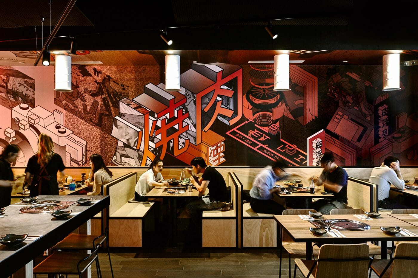 Tetsujin Japanese Restaurant_Brand Identity and Signage Wall Design_Principle Design