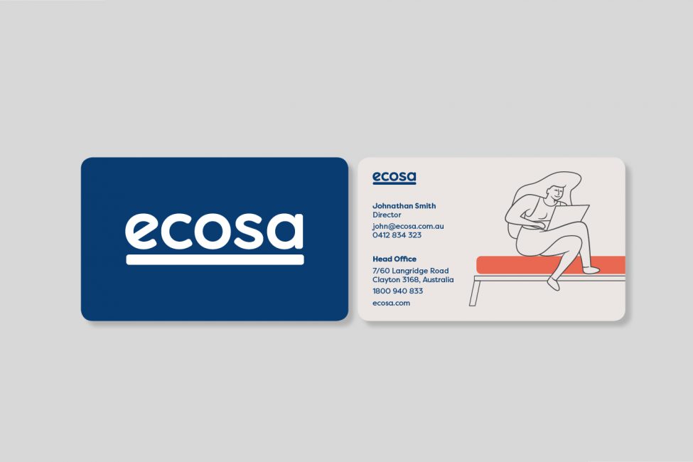 Business Card Design - Ecosa Eco Sleep Australia - Logo and brand identity by Principle Design