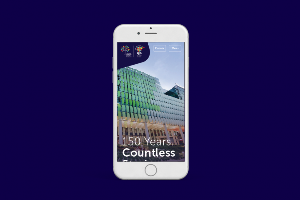 mobile view of The Royal Children’s Hospital homepage