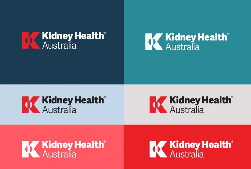 Different color branded logos for Kidney Health Australia