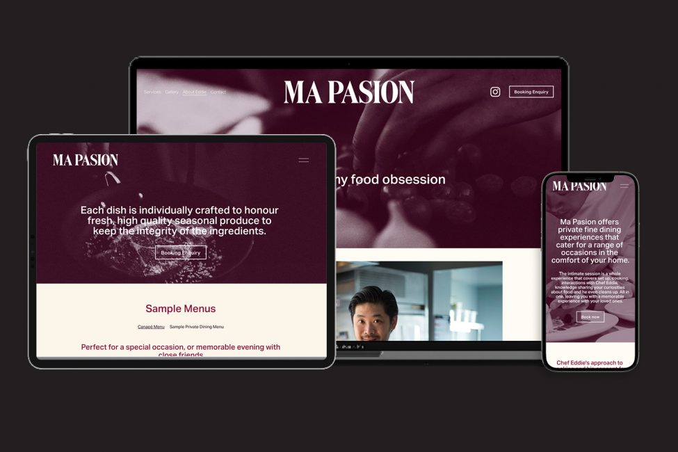 Ma Paison webite homepage — chef plating dishes