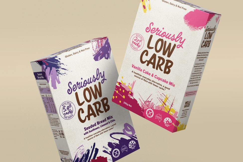 packaging of Seriously Low Card chocolate cake & cupcake mix