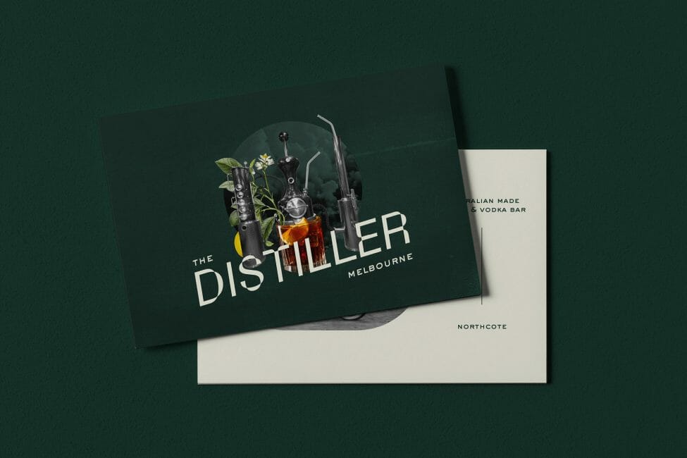 The Distiller invitation design