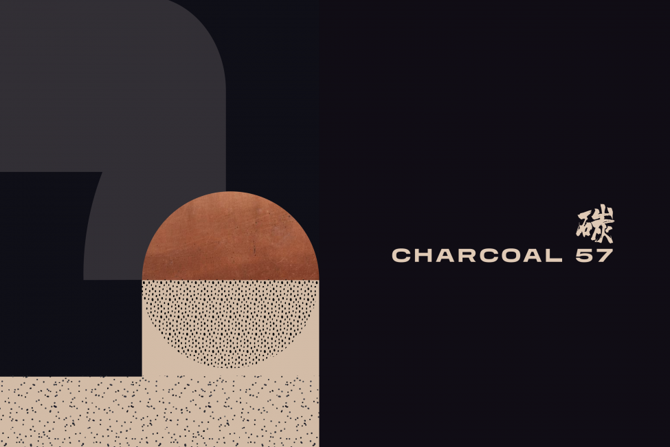Illustration and brand logomark for Charcoal 57